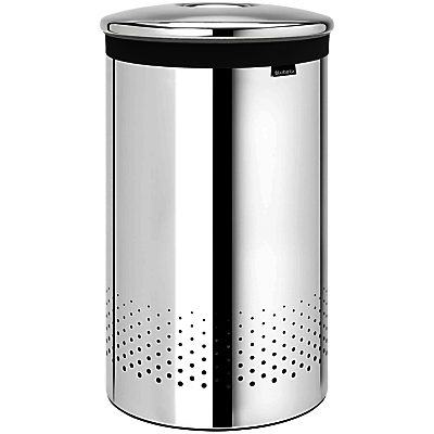 Brabantia Steel Lid Laundry Bin, Brilliant Steel, 60L Brabantia Steel Lid Laundry Bin, Brilliant Steel, 60L